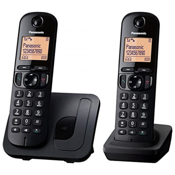 Panasonic KX-TGC212 - DECT telephone - Wireless handset - Speakerphone - 50 entries - Caller ID - Black