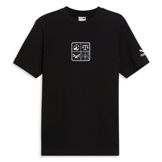 Puma Classics Icons Of Unity Graphic Crew Neck Short Sleeve T-Shirt Mens Black C