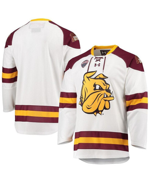 Men's White Minnesota Duluth Bulldogs Replica Hockey Jersey