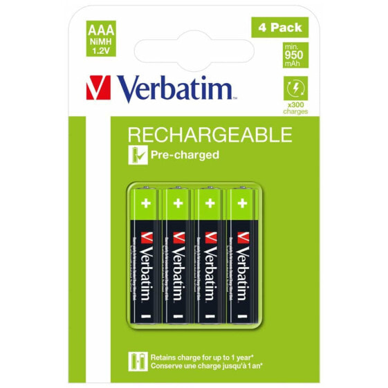 VERBATIM AAA Rechargeable Battery 4 Units