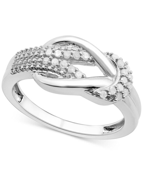 Diamond Pavé Interlocking Knot Ring (1/6 ct. t.w.) in Sterling Silver