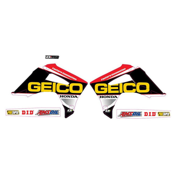 DCOR VISUALS Geico Team Honda Radiator/Rocker Graphics Kit