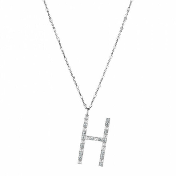 Silver H Cubica Pendant Necklace RZCU08 (Chain, Pendant)