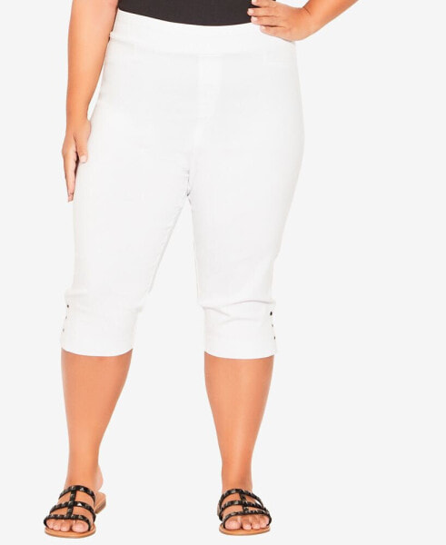 Plus Size Gracie Eyelet Capri Cropped Pant