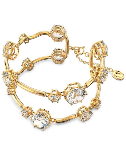 Crystal Double-Row Bangle Bracelet