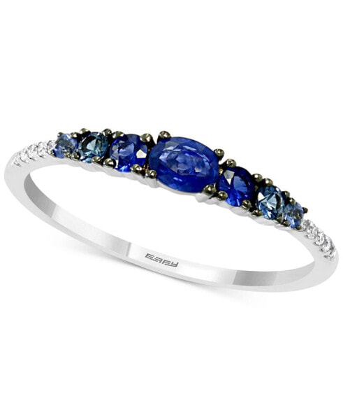 EFFY® Sapphire (1/2 ct. t.w.) & Diamond (1/20 ct. t.w.) Ring in 14k White Gold