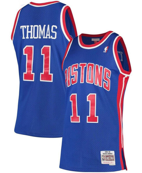 Men's Isiah Thomas Blue Detroit Pistons 1988-89 Hardwood Classics Swingman Jersey