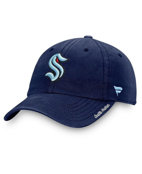 Бейсболка Fanatics женская с регулируемым козырьком и логотипом Seattle Kraken Deep Sea Blue