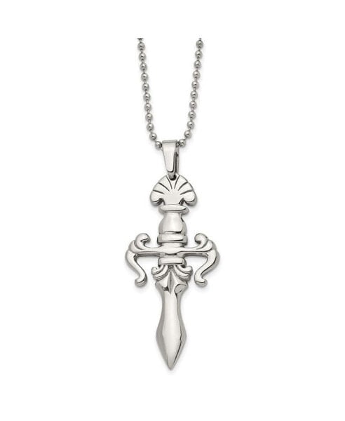 Polished Dagger Pendant on a Ball Chain Necklace