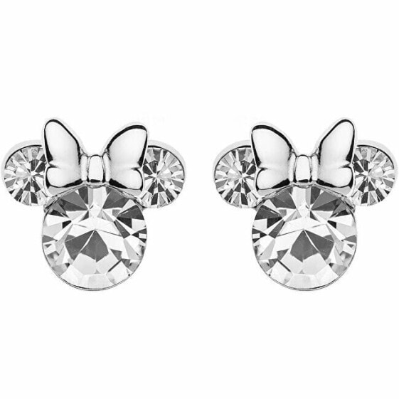 Glittering silver Minnie Mouse stud earrings ES00013SAPRL.CS