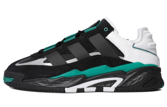 Кроссовки Adidas originals Niteball унисекс черно-бело-зеленые