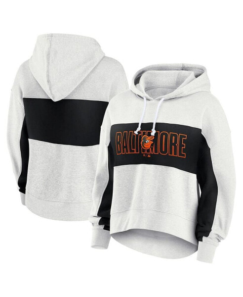 Women's Oatmeal Baltimore Orioles Up for It Fleece Pullover Hoodie