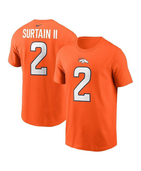 Men's Patrick Surtain II Orange Denver Broncos Name Number T-Shirt