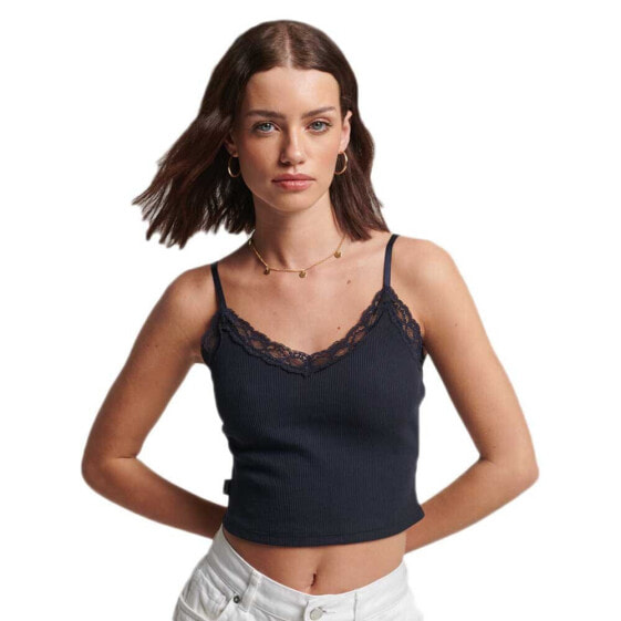 Топ Superdry Vintage Rib Lace Trim Cami