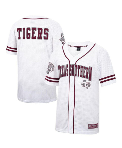 Men's White, Maroon Texas Southern Tigers Free Spirited Baseball Jersey