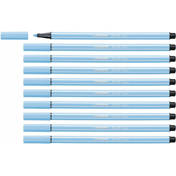 Фетр Stabilo Pen 68 Флюоресцентный Синий (10 Предметы)
