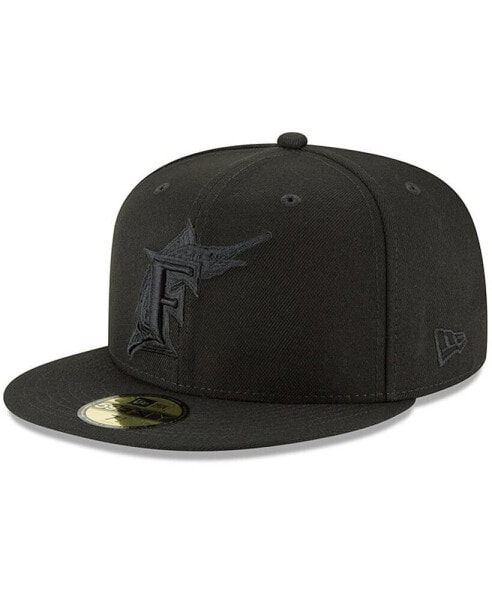 Men's Black Florida Marlins Throwback Primary Logo Basic 59Fifty Fitted Hat