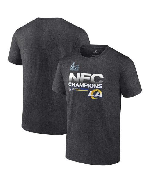 Men's Heathered Charcoal Los Angeles Rams 2021 NFC Champions Locker Room Trophy Collection T-shirt