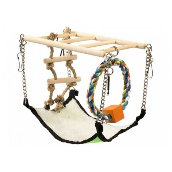 DUVO+ Wooden Suspension Bridge Hamster Toy 17x22x15 cm