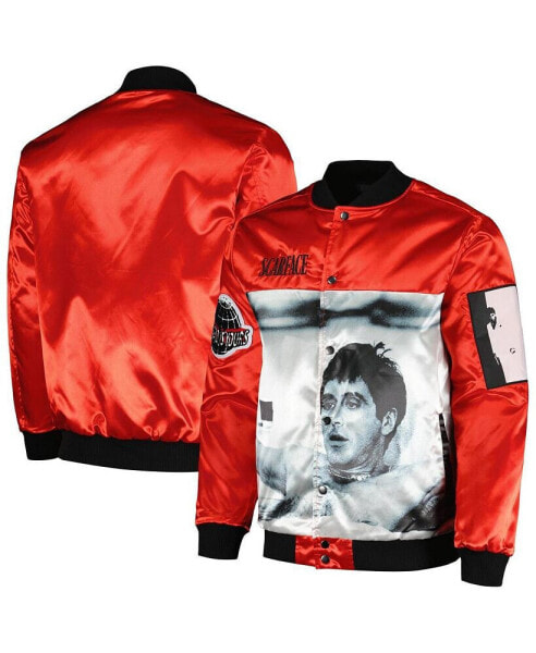 Men's and Women's Red Scarface The World is Yours Varsity Full-Snap Jacket