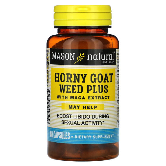 Horny Goat Weed Plus, With Maca Extract, 60 Capsules