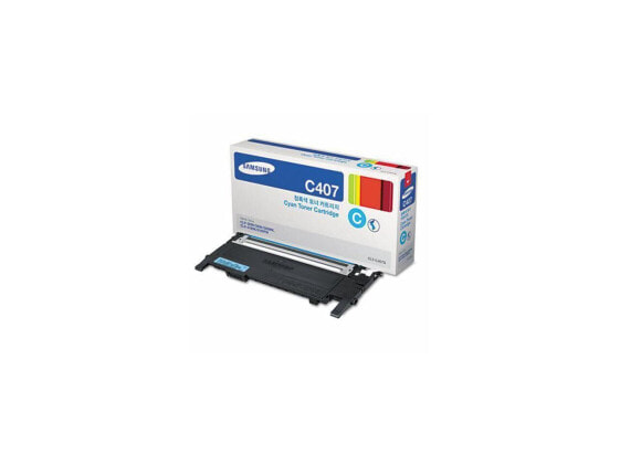 Samsung CLTC407S (CLT-C407S) Toner, 1,000 Page-Yield, Cyan (SASCLTC407S)