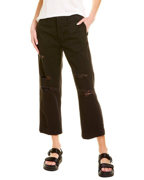 Frame Denim Le Tomboy Washed Noir Rips Trouser Women's Black 24