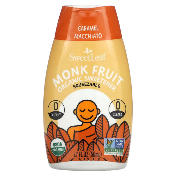 SweetLeaf, Monk Fruit Organic Sweetener Squeezable, Caramel Macchiato, 1.7 fl oz (50 ml)