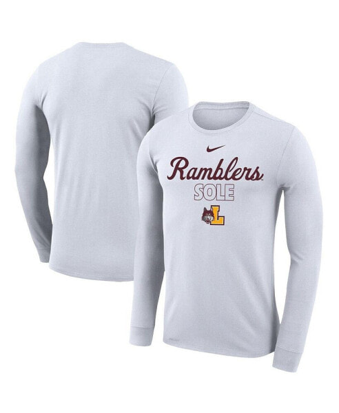 Men's and Women's White Loyola Chicago Ramblers 2023 On Court Bench Long Sleeve T-shirt