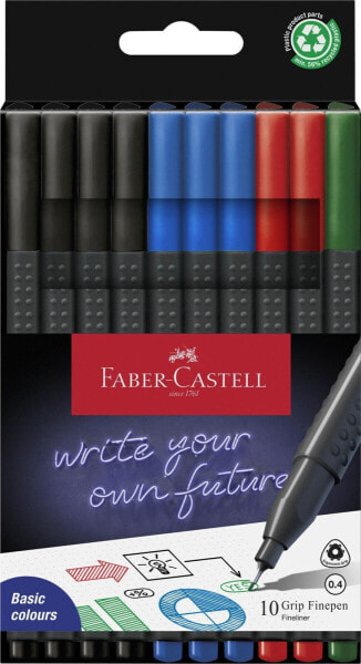 Faber-Castell Cienkopis Grip 10 kolorów FABER CASTELL