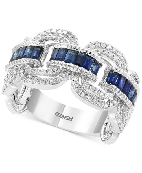 EFFY® Sapphire (3/4 ct. t.w.) & Diamond (3/8 ct. t.w.) Statement Ring in 14k White Gold
