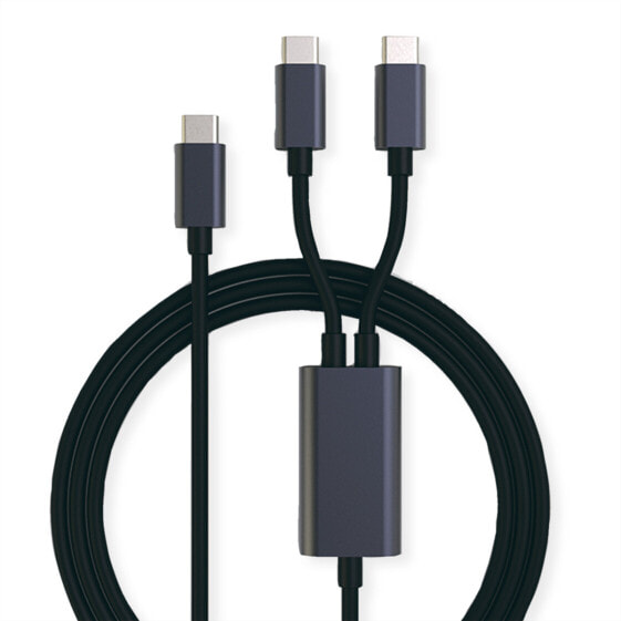 ROTRONIC-SECOMP 11.02.8308 - 1.85 m - USB C - 2 x USB C - USB 2.0 - Black