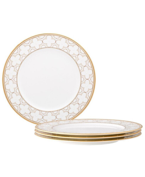 Trefolio Gold Set of 4 Dinner Plates, Service For 4