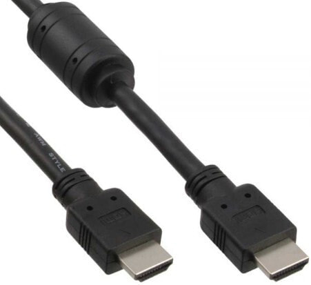 InLine HDMI Cable High Speed male + ferrite black 1m