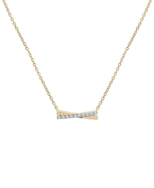 Audrey by Aurate diamond Crisscross Bar 18" Pendant Necklace (1/10 ct. t.w.) in Gold Vermeil, Created for Macy's