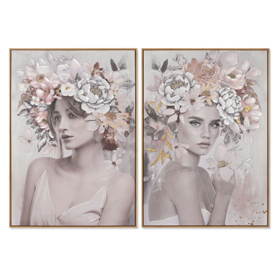 Картина Домашний ESPRIT Цветы современный 70 x 3,5 x 100 см (2 шт)