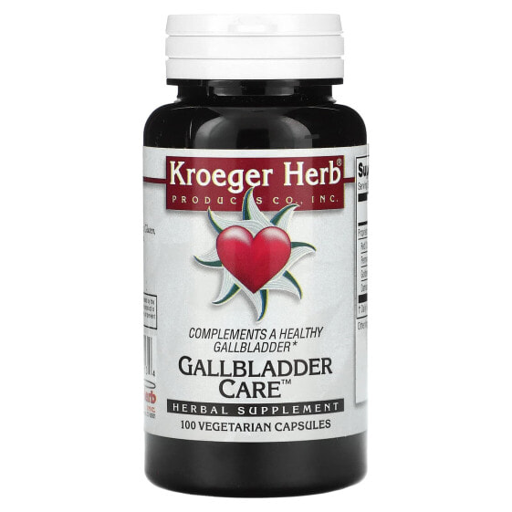 Витамины для желчного пузыря Kroeger Herb Co Care, 100 вегетарианских капсул
