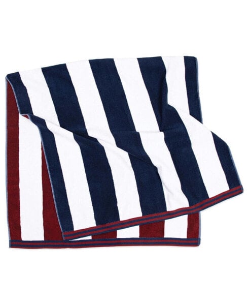 Reversible Luxury Beach Towel (35x70 in., 600 GSM), Striped Color Options, Oversized, Thick, Soft Ring Spun Cotton Resort Towel