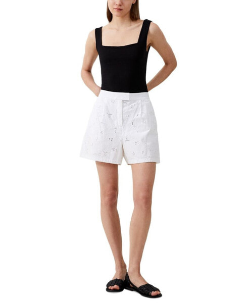 Women's Rhodes Embroidered Cotton Shorts