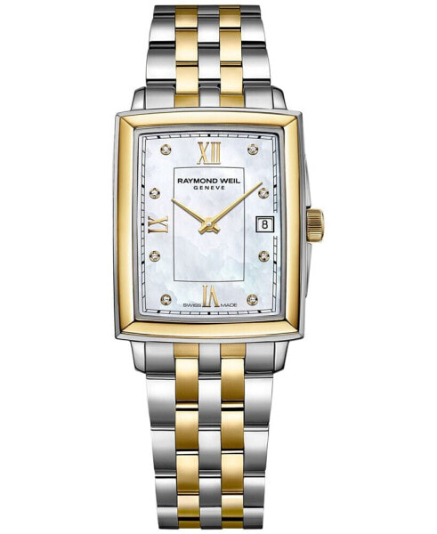 Women's Swiss Toccata Diamond Accent Two-Tone Stainless Steel Bracelet Watch 22.6x28.1mm