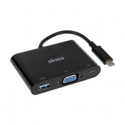 Stacja/replikator Akasa USB-C - VGA + USB-C + USB Czarny (AK-CBCA02-15BK)