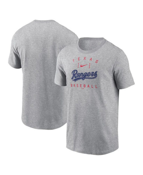 Men's Heather Gray Texas Rangers Home Team Athletic Arch T-Shirt