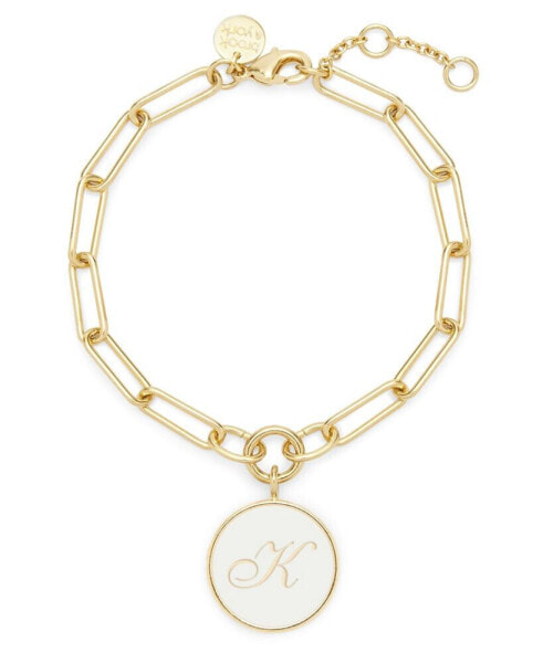 14K Gold Plated Callie Enamel Initial Bracelet