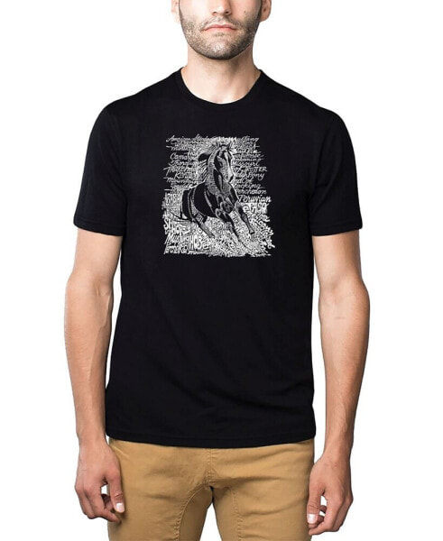 Men's Premium Word Art T-Shirt - Horse Breeds