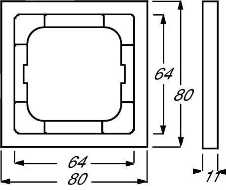 BUSCH JAEGER 1754-0-4301 - Aluminium - Busch-Jaeger - 80 mm - 80 mm - 1.1 cm