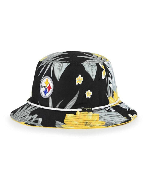 Men's Black Pittsburgh Steelers Dark Tropic Bucket Hat