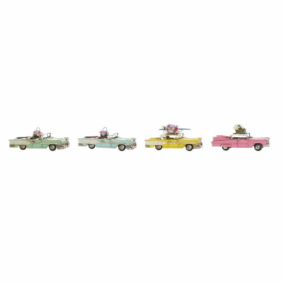 Декоративная фигура DKD Home Decor Жёлтый Синий Зеленый Розовый Автомобиль Vintage 25,8 x 10,5 x 9,5 cm (4 штук) (4 Предметы)