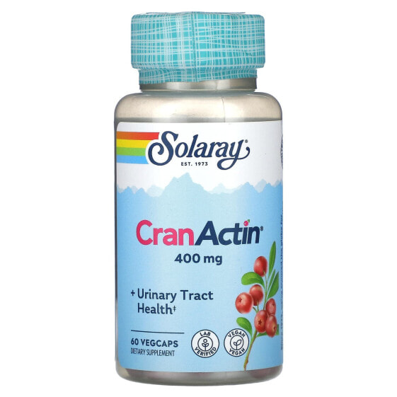 Solaray, CranActin, 400 мг, 60 вегетарианских капсул