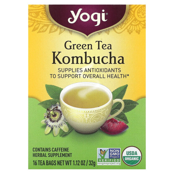 Yogi Tea, зеленый чай комбуча, 16 чайных пакетиков, 32 г (1,12 унции)