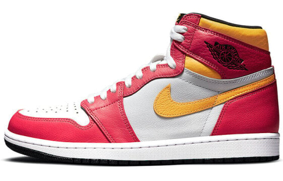 Jordan Air Jordan 1 retro high og "light fusion red" 高帮 复古篮球鞋 男女同款 白黄粉